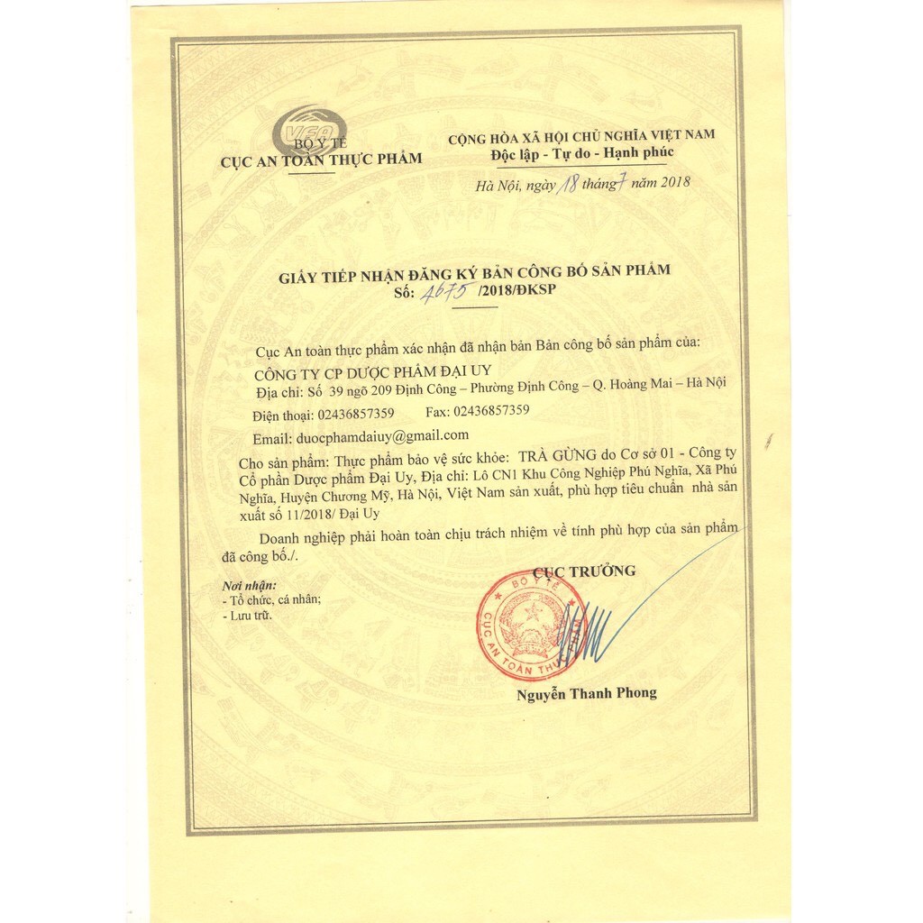 Trà gừng Đại Uy