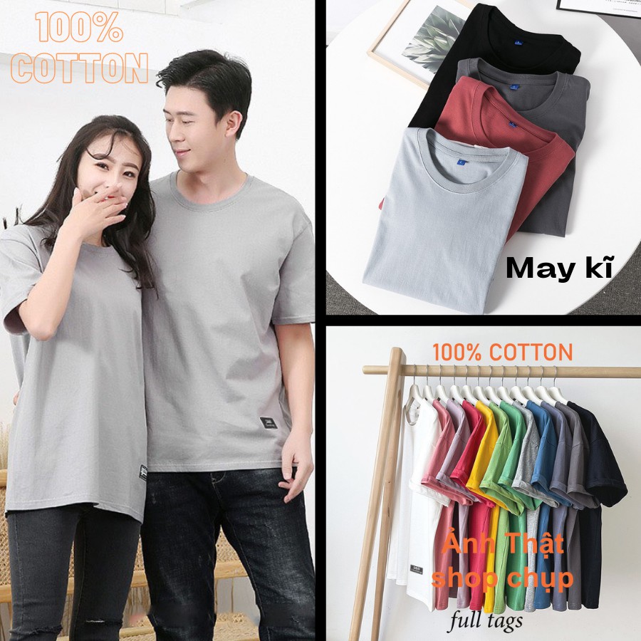 Áo thun Trơn Cotton nam nữ tay lỡ unisex 360 CLOTHING phông trơn Basic nhiều màu sắc dáng oversize