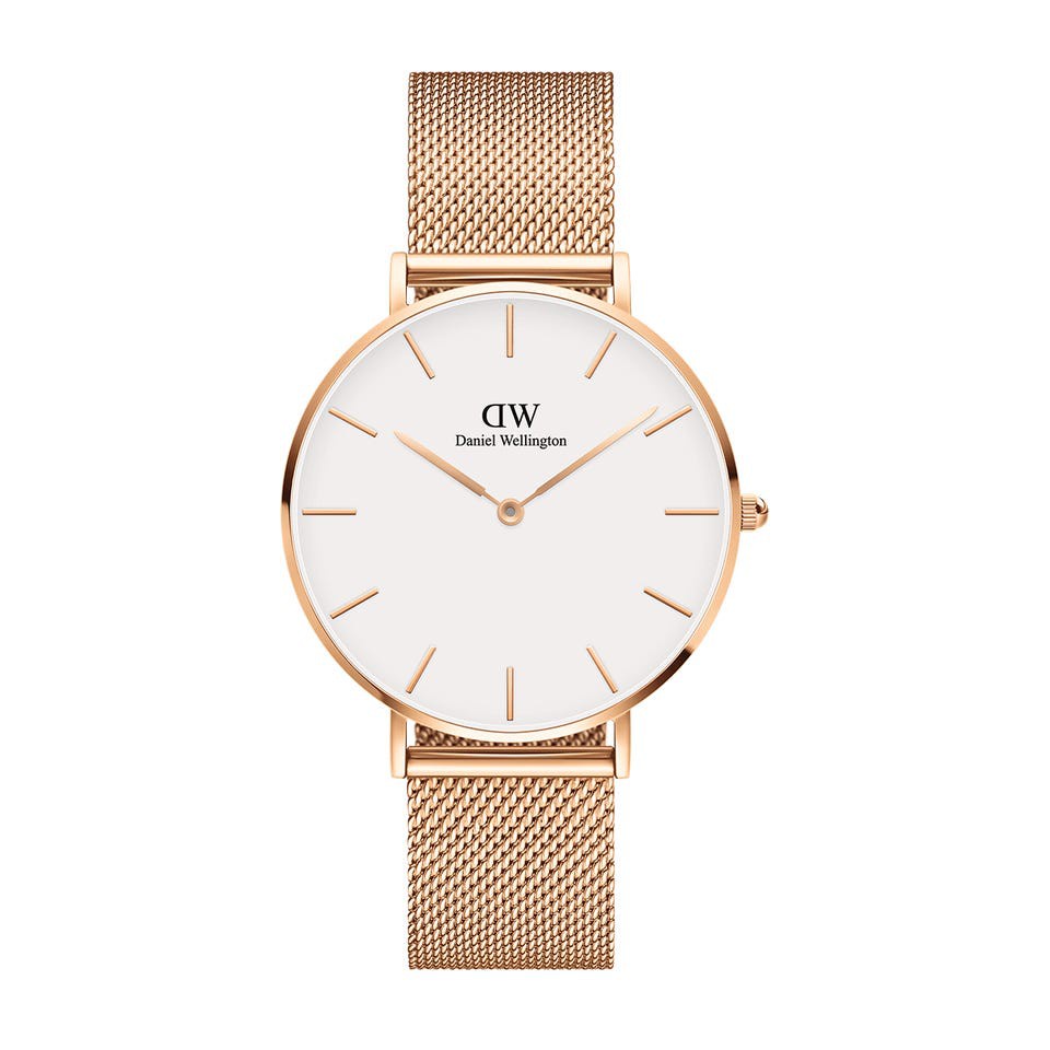 HÀNG CAO CẤP -  Đồng hồ Nam , nữ Daniel Wellington Classic Petite Dây Mesh 36mm & 28mm-Hường mặt trắng  - Hàng Cao Cấp