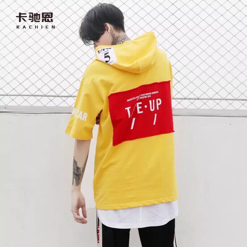 Áo hoodie Freesize in họa tiết phong cách Hong Kong dáng rộng dễ phối đồ cho nam