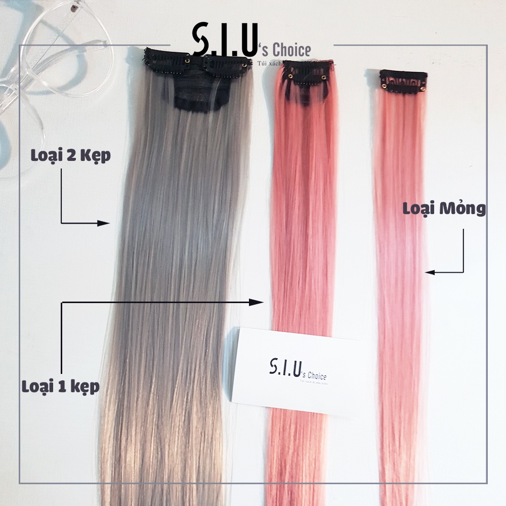Tóc giả kẹp nhiều màu highlight BẢN TO cá tính phong cách Hàn Quốc 55cm Siuschoice- SIUST2
