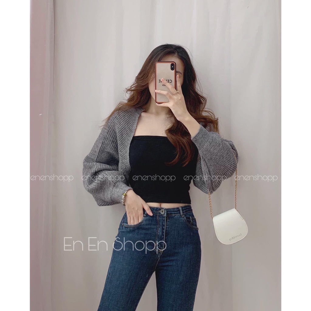 Áo Khoác Cardigan Dệt Kim Dáng Rộng Croptop Kiểu hàn Quốc Xinh Xắn dễ Thương | Bé Tiu Clothing | BigBuy360 - bigbuy360.vn