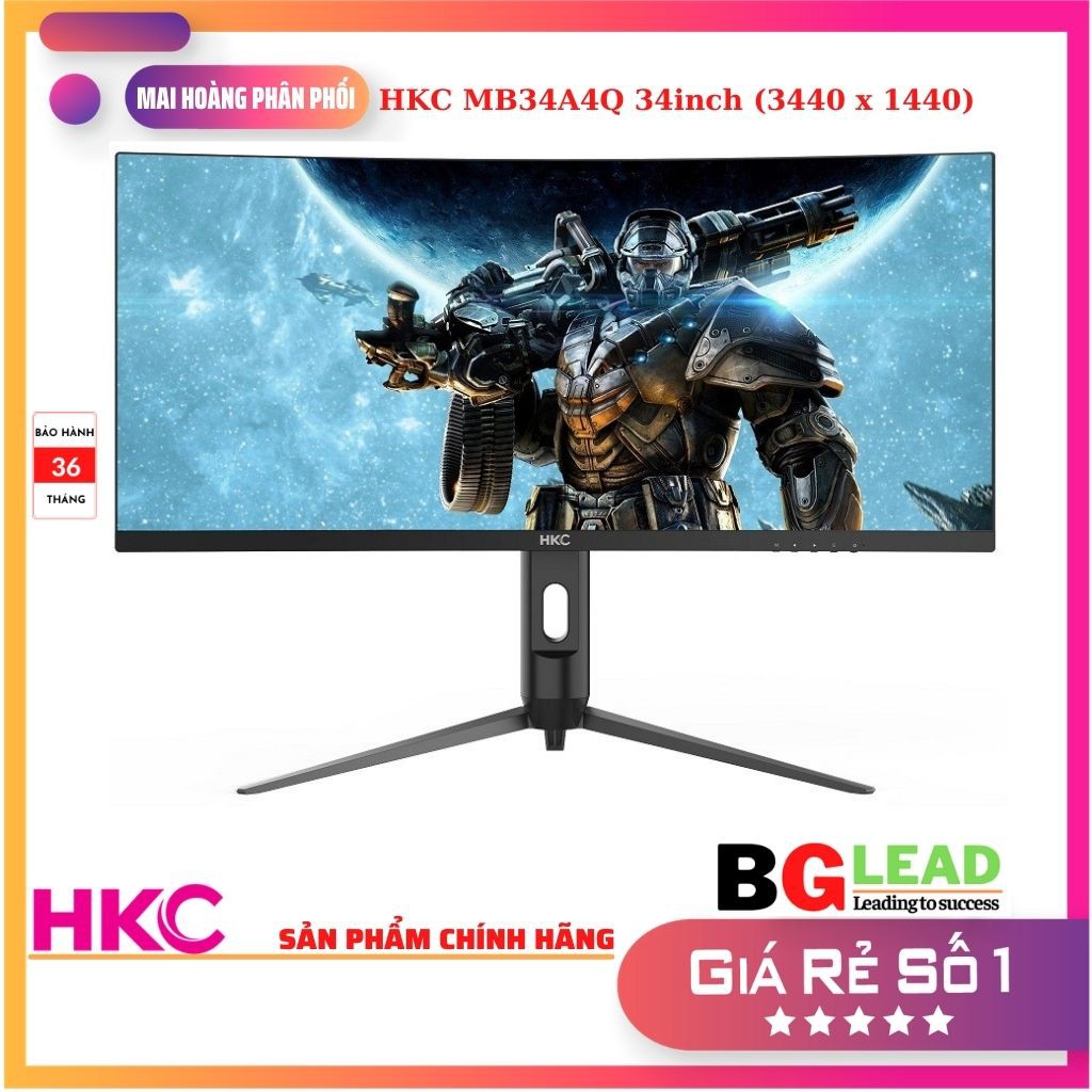 Màn hình HKC MB34A4Q 34inch (3440 x 1440) Curved R1500 LED - Màn hình cong