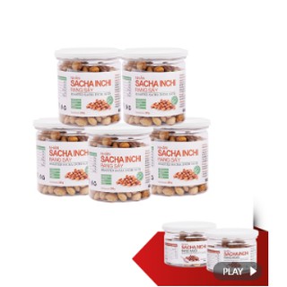 [Freeship] Combo 5 hũ nhân hạt Sacha Inchi rang sấy (200gr) tặng 2 hũ nhân hạt rang muối (100gr)