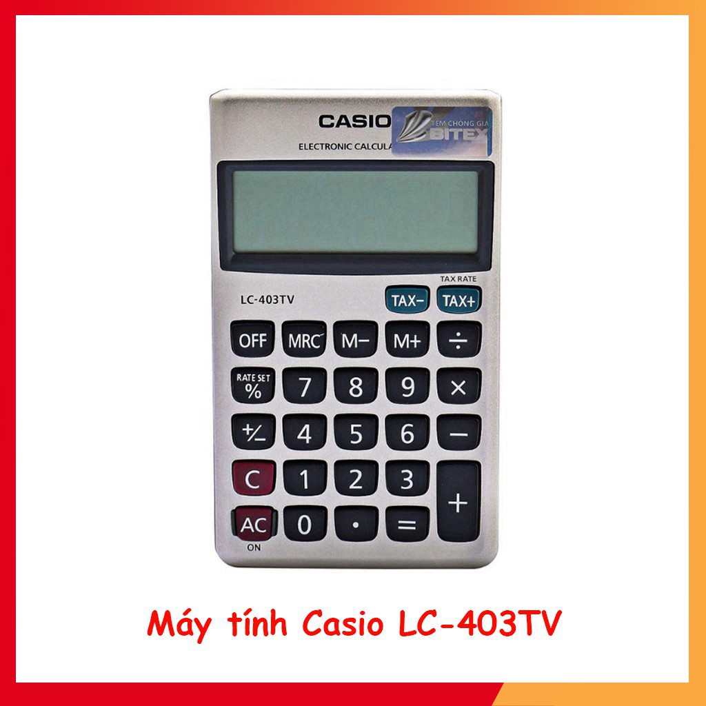 [Có sẵn] Máy tính BỎ TÚI  LC-403TV (8 số) - Máy Tính Casio Bảo hành 6 tháng