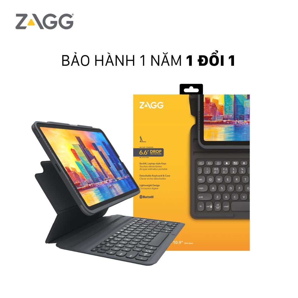 [Mã SKAMCLU9 giảm 10% đơn 100K] Ốp lưng kèm bàn phím ZAGG Pro Keys iPad 10.9 inch - 103407271