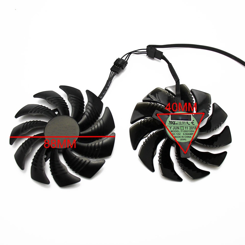 Bộ 2 Quạt Tản Nhiệt GPU 88mm Dành Cho REDEON AORUS RX580 / 570 GIGABYTE GV-RX570 Arus GV-RX580AORUS