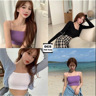 Áo croptop hai dây sợi bún - áo croptop chất thun mềm you store