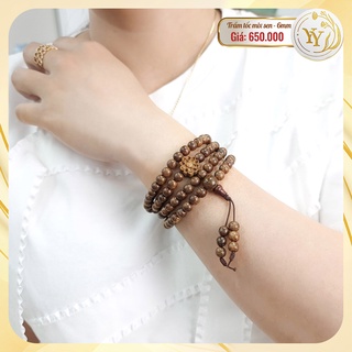 Vòng Tay Trầm Hương Phong Thủy Cao Cấp - Mix Charm Hoa Sen