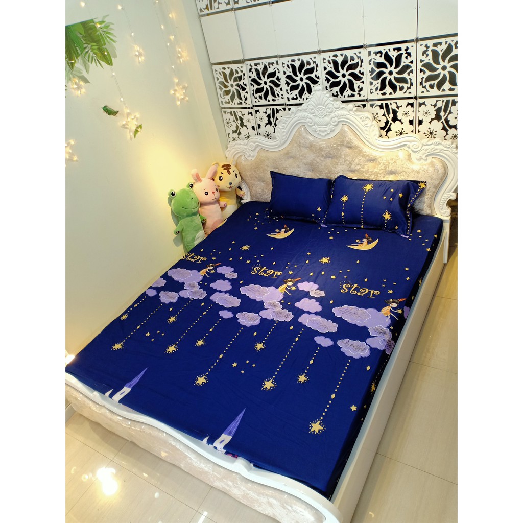 Bộ ga gối 💖m6/m8💖 drap giường poly, ga trải giường + 2 vỏ gối nằm đơn giản An Như Bedding | BigBuy360 - bigbuy360.vn