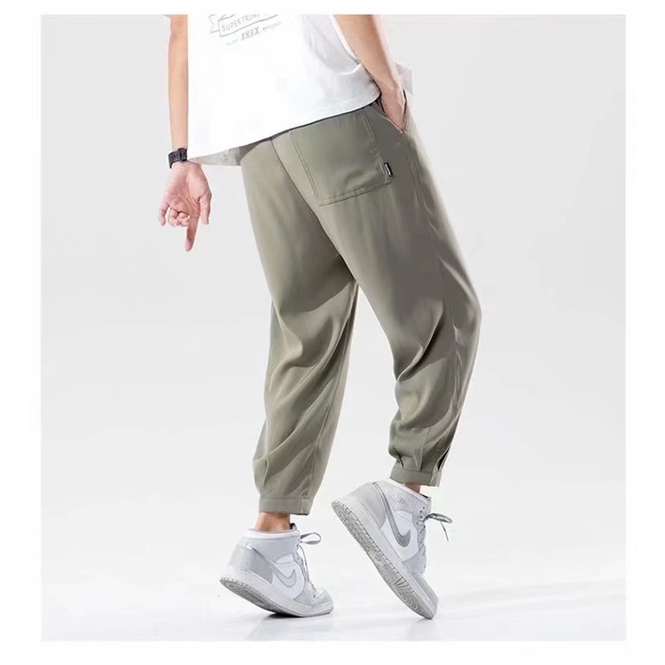 Quần Dài Lưng Thun Ống Rộng Phong Cách Hip Hop Hong Kong Cho Nam