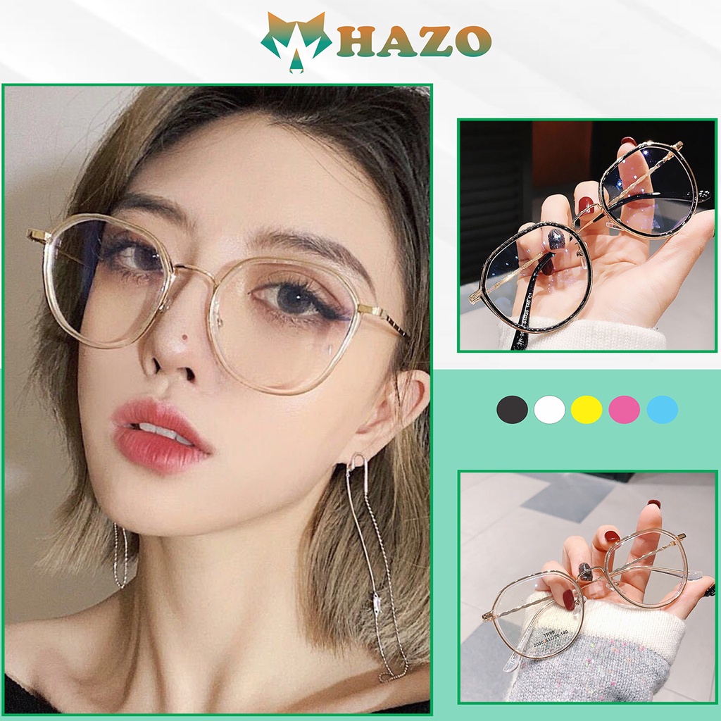 Mắt Kính Gọng Cận Hot Girl Kim Loại M510 Cao Cấp Sang Chảnh Siêu Hot - Hazo