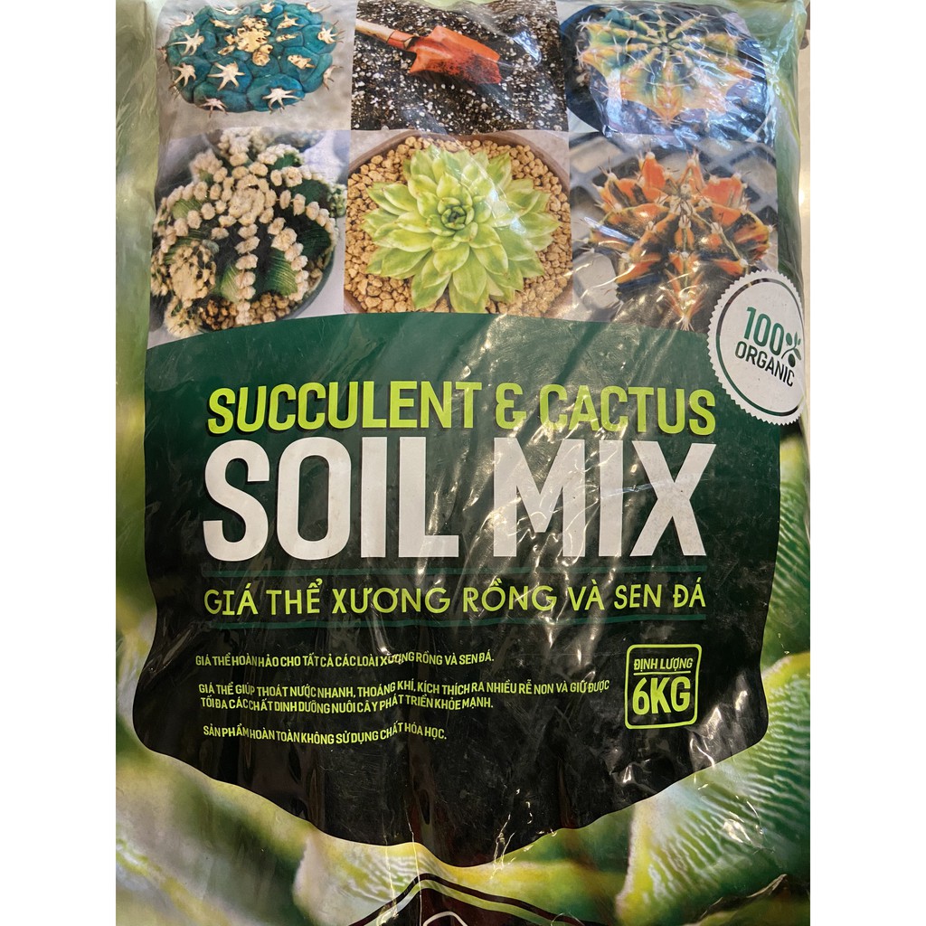 Bao Soil Mix (Soilmix) 6kg Đất Trồng Sen Đá Xương Rồng Giá Thể trồng cây