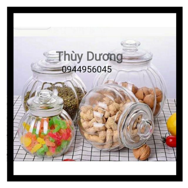 Lọ thủy tinh đựng gia vị hình quả bí ngô