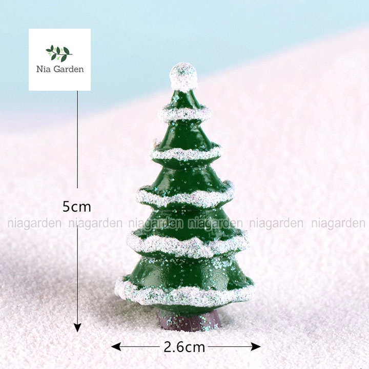 Cây thông Noel mini trang trí giáng sinh chậu cây tiểu cảnh Christmas decor Nia Garden N5