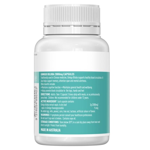 Viên uống bổ não Ginkgo Biloba Health Care Extaste cải thiện suy giảm trí nhớ, rối loạn tiền đình