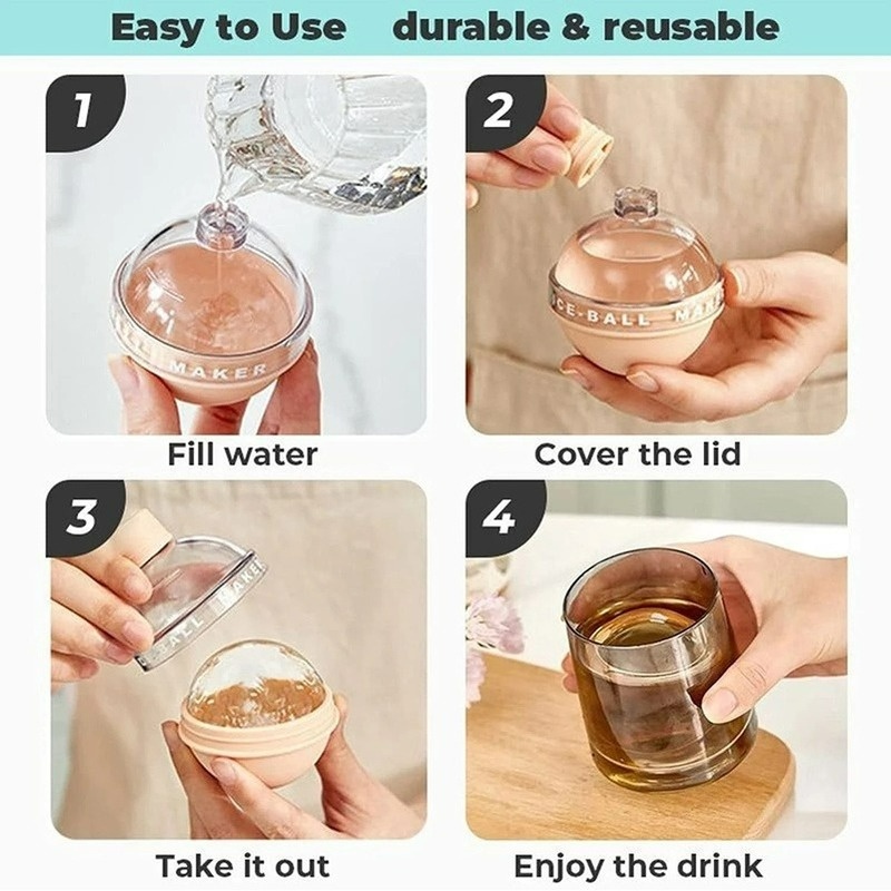 Khuôn Silicone Làm Đá Viên Hình Bóng Đèn Tròn Có Nắp Đậy Chống Rò Rỉ Tiện Dụng Cho Nhà Bếp