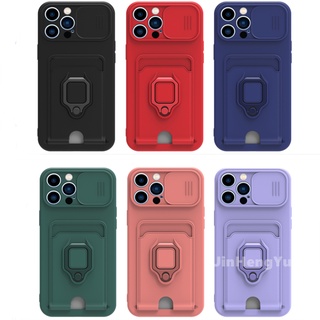 Ốp điện thoại có ngăn giữ thẻ viền bảo vệ camera thích hợp cho Iphone 13 12 11 Pro Max X XS XR MAX 7 8 Plus