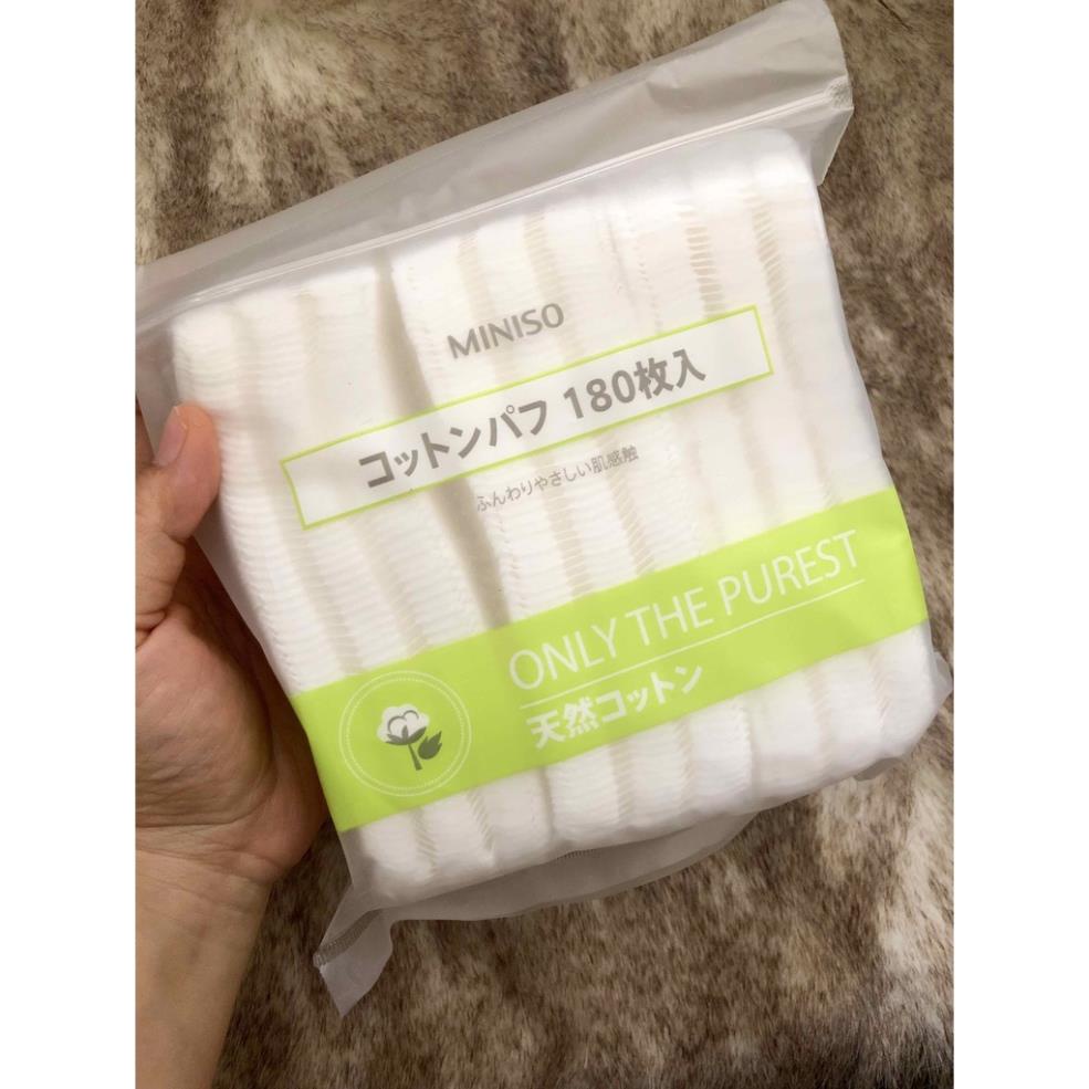 Bông Tẩy Trang Miniso Nhật Bản 180 Miếng MỀM MỊN AN TOÀN CHO MỌI LOẠI DA