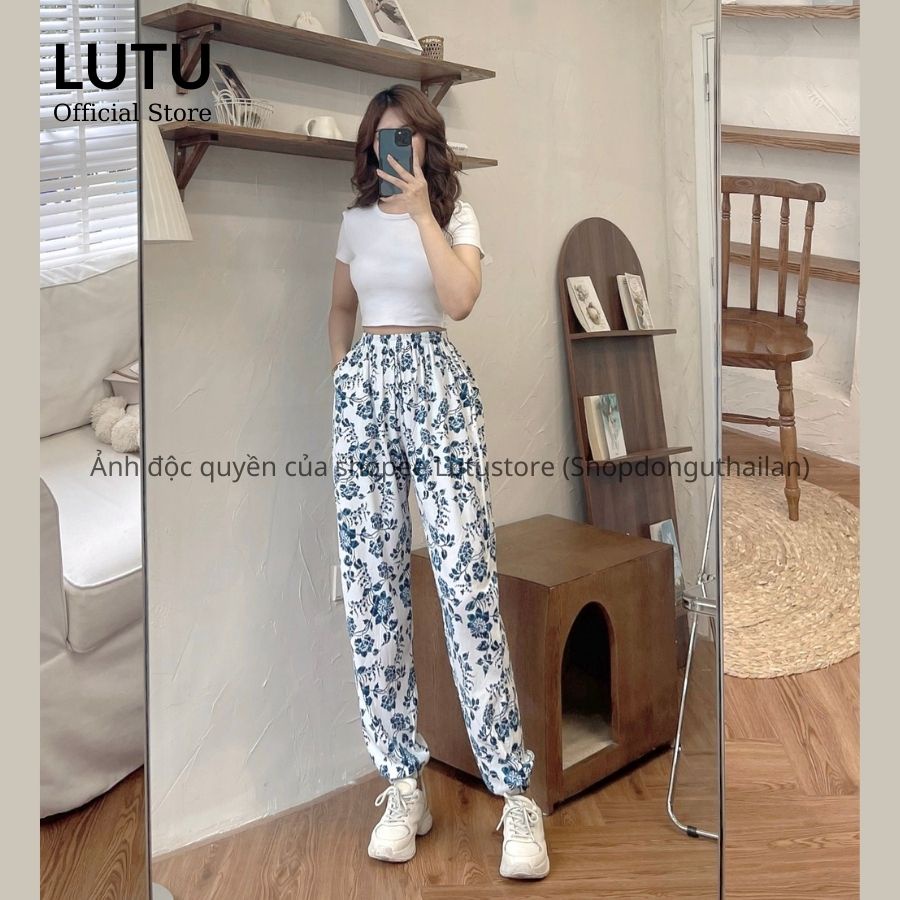 Quần alibaba dài thổ cẩm đi biển form suông chân và bo gấu nhiều họa tiết