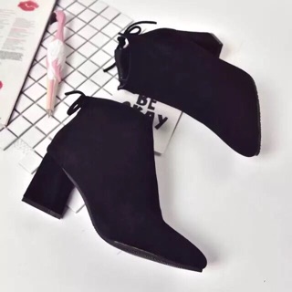 (CÓ SẴN) Bốt Da Lộn Buộc Dây Sau