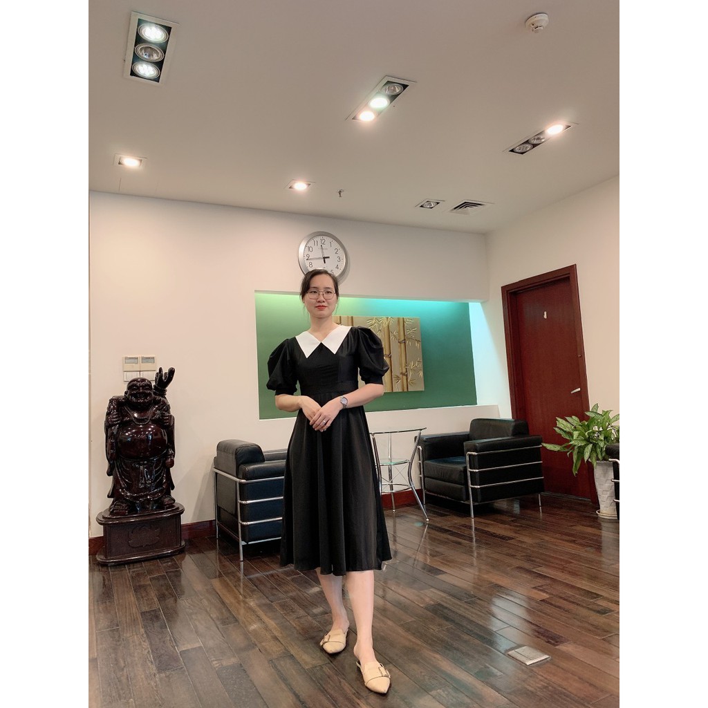 Đủ size 40-65kg váy đầm dáng xòe vintage đen trắng maxi trẻ trung đẹp giá rẻ công sở teen hotgirl ullzang hàn quốc