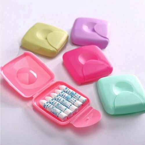 Portable Mini Tampons Storage Box/  Cosmetic Cotton Jewelry Case  / Multi-function Small Fresh Square Earphone  Coin Bag