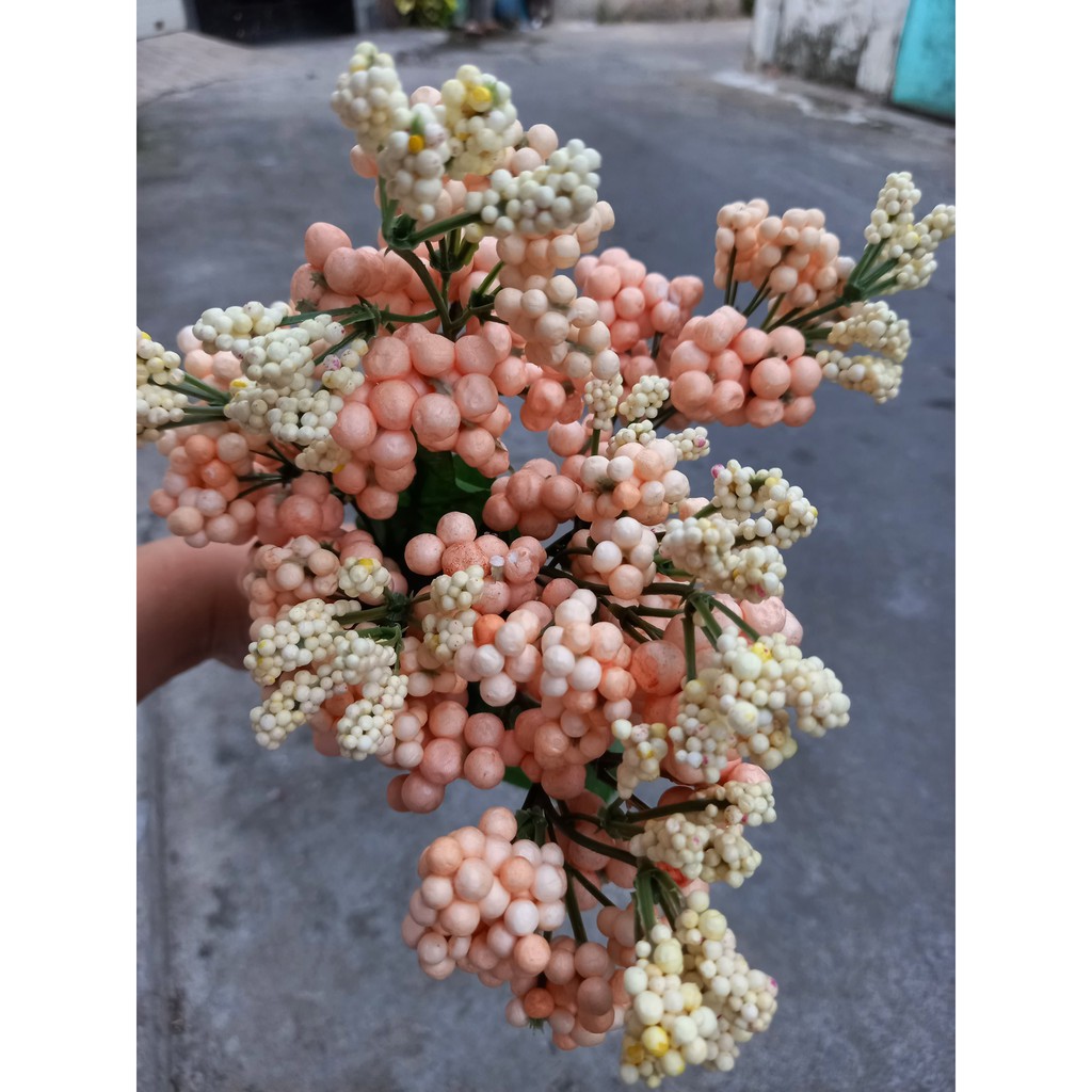 1 Bụi kim ngân lượng giả 7 nhánh - Hoa giả - Hương Flower