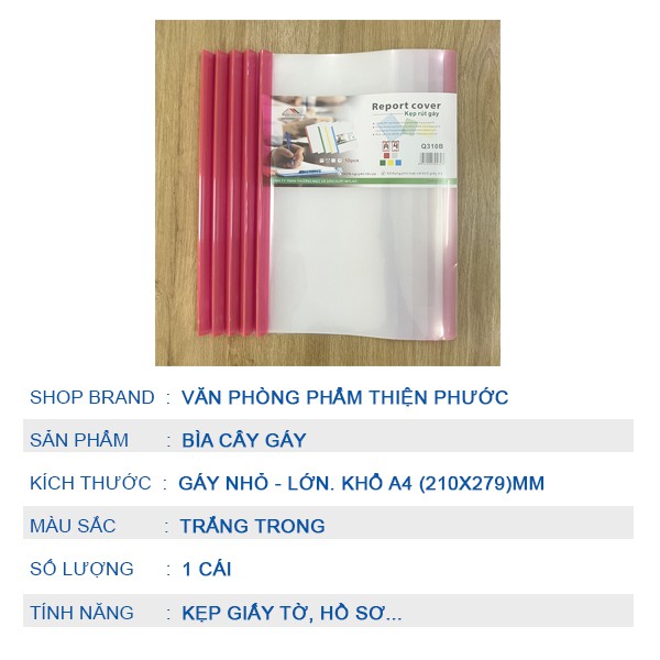 Bìa cây gáy đựng hồ sơ - bìa đựng giấy tờ khổ A4 tiện dụng THIỆN PHƯỚC