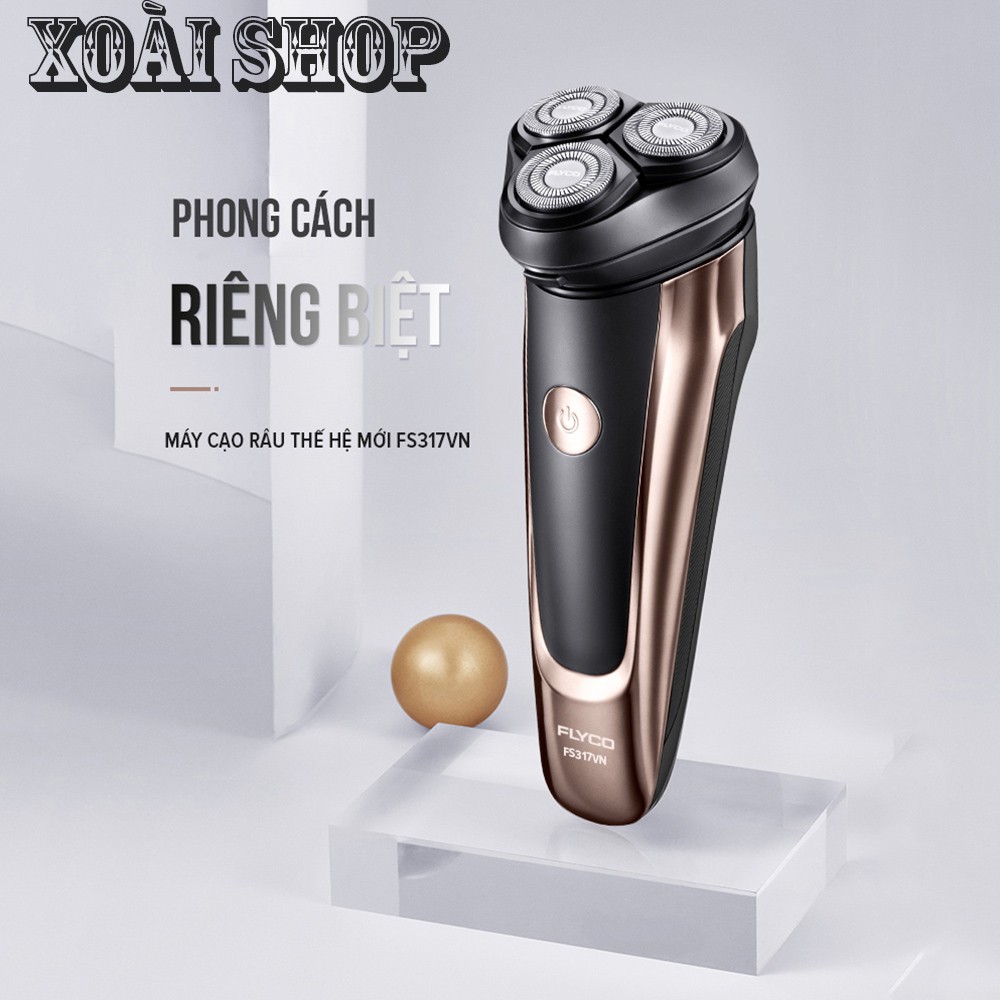 Máy Cạo Râu Đa Năng ✅ FreeShip ✅ Flyco 3 Lưỡi Kép Thân Máy Kháng Nước Sạc Nhanh 1 Giờ FS317VN