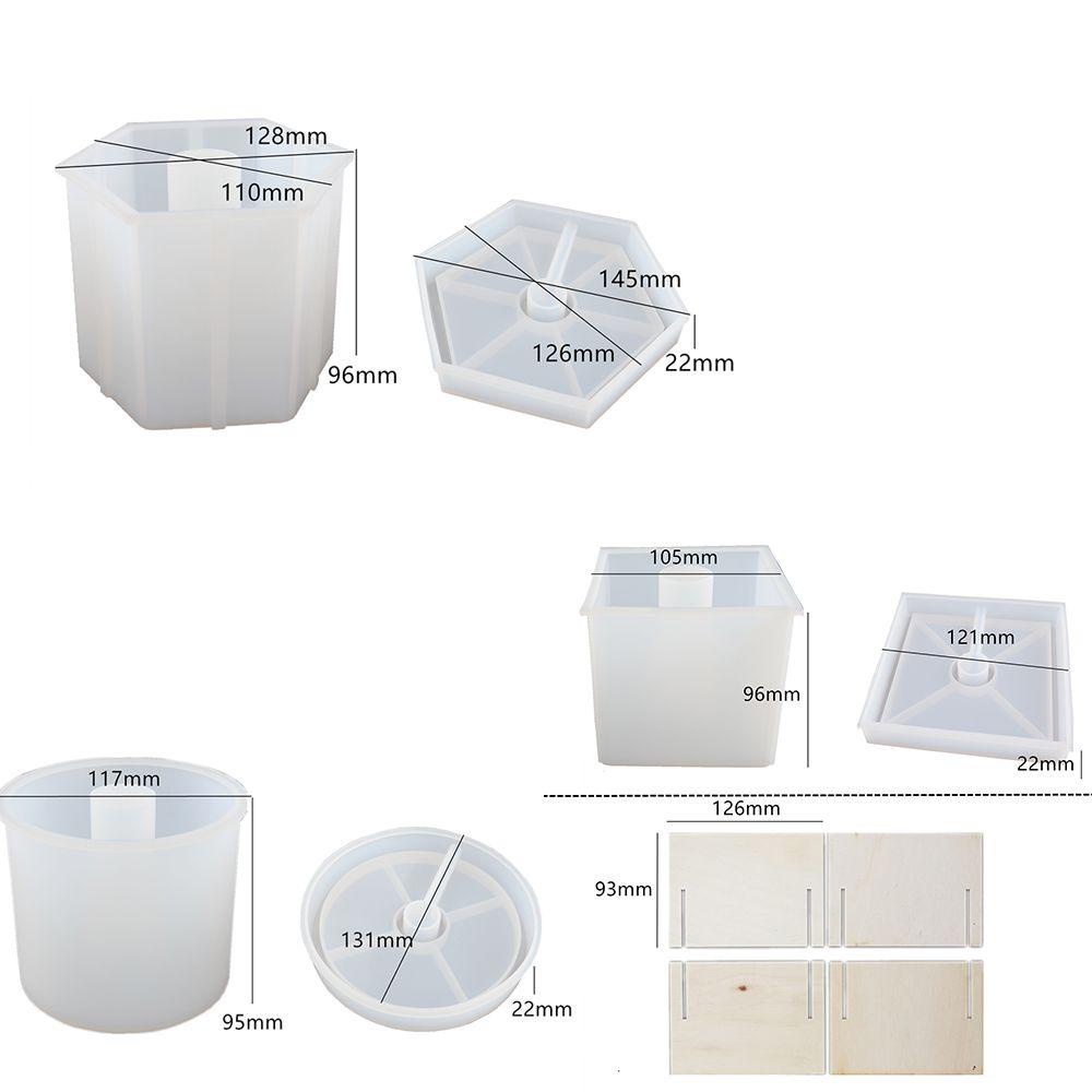 Khuôn Silicone Làm Đèn Ngủ Hình Trụ Lục Giác DIY Bent1