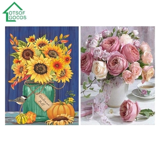 Tranh Thêu Chữ Thập 11ct Hình Hoa Hướng Dương 30x40cm