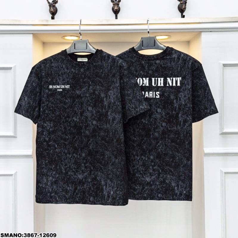 [Sẵn Hàng] Áo Phông Nam Uho Nit Chất Cotton Loang - Áo Phông Uho Nit Loang Đen