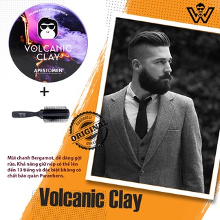 (+ Lược) Sáp vuốt tóc nam Volcanic Clay nắp nhôm 80 Gram bản mới nhất - Gel,Wax tạo kiểu tóc nam chính hãng giá tốt