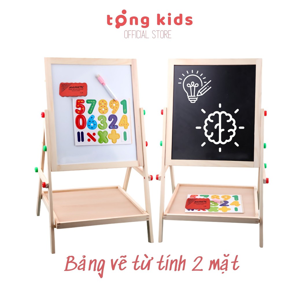 Bảng Gỗ Nam Châm 2 Mặt Giúp Bé Học Viết , Vẽ , Sáng Tạo