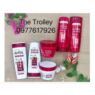 Bộ dầu gội xả ủ Loreal Elvital đỏ