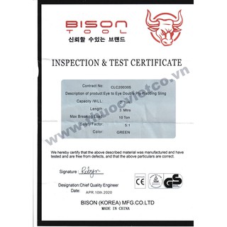 Cáp vải cẩu hàng 3 tấn - Bison