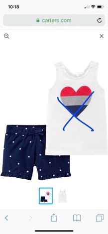 Quần short kaki Carter bé gái