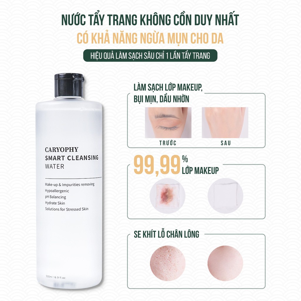 Nước Tẩy Trang Thông Minh 5IN1 Cho Da Dầu Mụn, Nhạy Cảm Caryophy Smart Cleansing Water 500ml