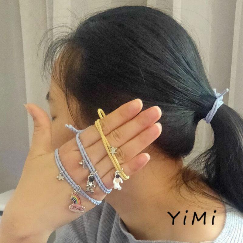 【Yimi.Vn】Một Cặp Vòng Đeo Tay Dây Thừng Đính Chuông Và Đám Mây Ghép Nối Tình Bạn Đơn Giản