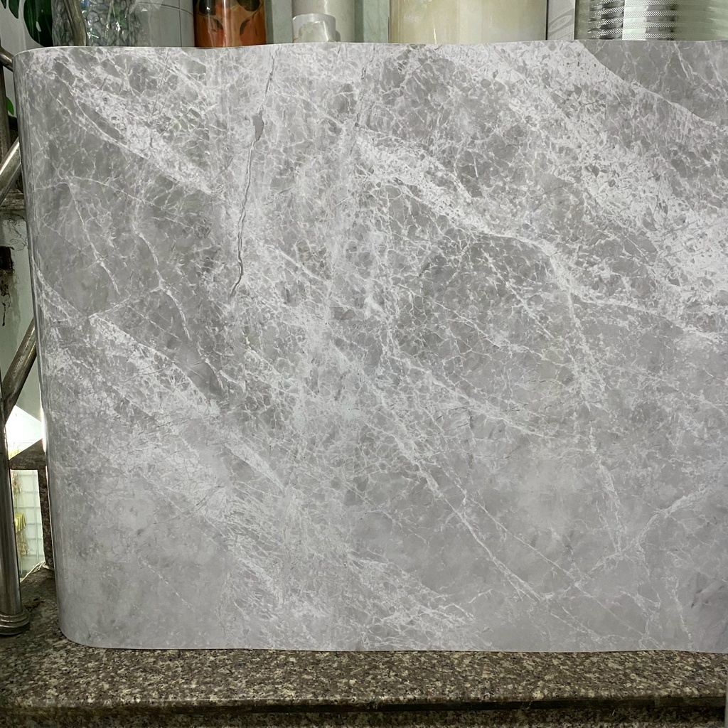 1 mét decal dán bếp tráng nhôm đá xám mới khổ 60cm keo sẵn