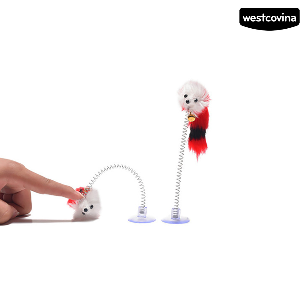 Đồ Chơi Chuột Lò Xo Có Giác Hút Dễ Thương Cho Mèo Cưng