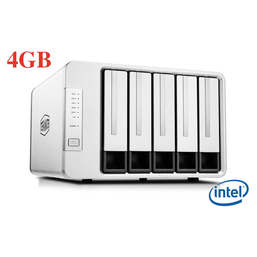 Ổ cứng mạng NAS TerraMaster F5-421, Intel Quad-core 1.5GHz, 4GB RAM, 410MB/s, AES NI, RAID 0, 1, 5, 6, 10