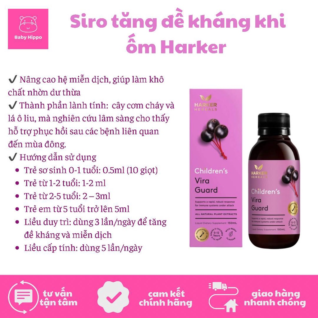 Trọn bộ Siro thảo dược cho bé Harker Herbals 150ml