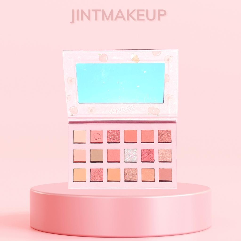 Bảng phấn mắt VONGEE MOCHI trái đào 18 ô màu tone ngọt ngào quyến rũ chính hãng nội địa trung - bảng phấn mắt JINT