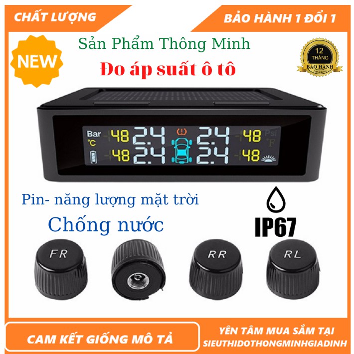 Cảm biến áp suất lốp ôtô TPMS,Pin mặt trời (Phụ kiện thông minh)