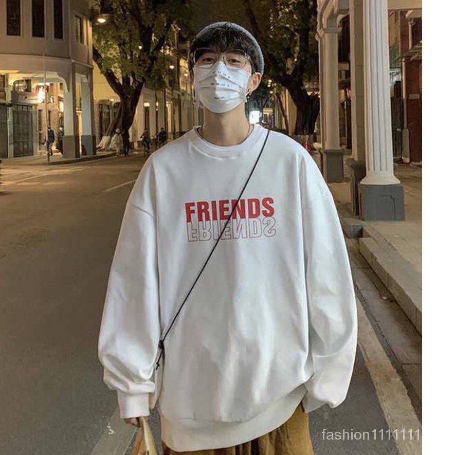 Áo sweater. áo nỉ in chữ FRIENDS nỉ cotton forrm rộng unisex phong cách Ulzzang