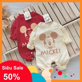 Body cho bé 2 màu đỏ trắng họa tiết micky siêu xinh cho bé
