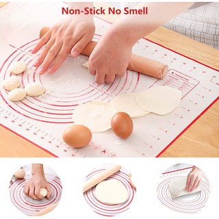 Thảm Nhào Bột Làm Bánh Silicon trắng đỏ