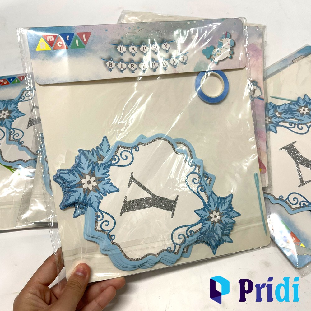 Set Trang Trí Sinh Nhật Chữ Happy Birthday - Phụ Kiện Trang Trí Sinh Nhật PRIDI MRJT-0003 (shop có bán bong bóng bay)